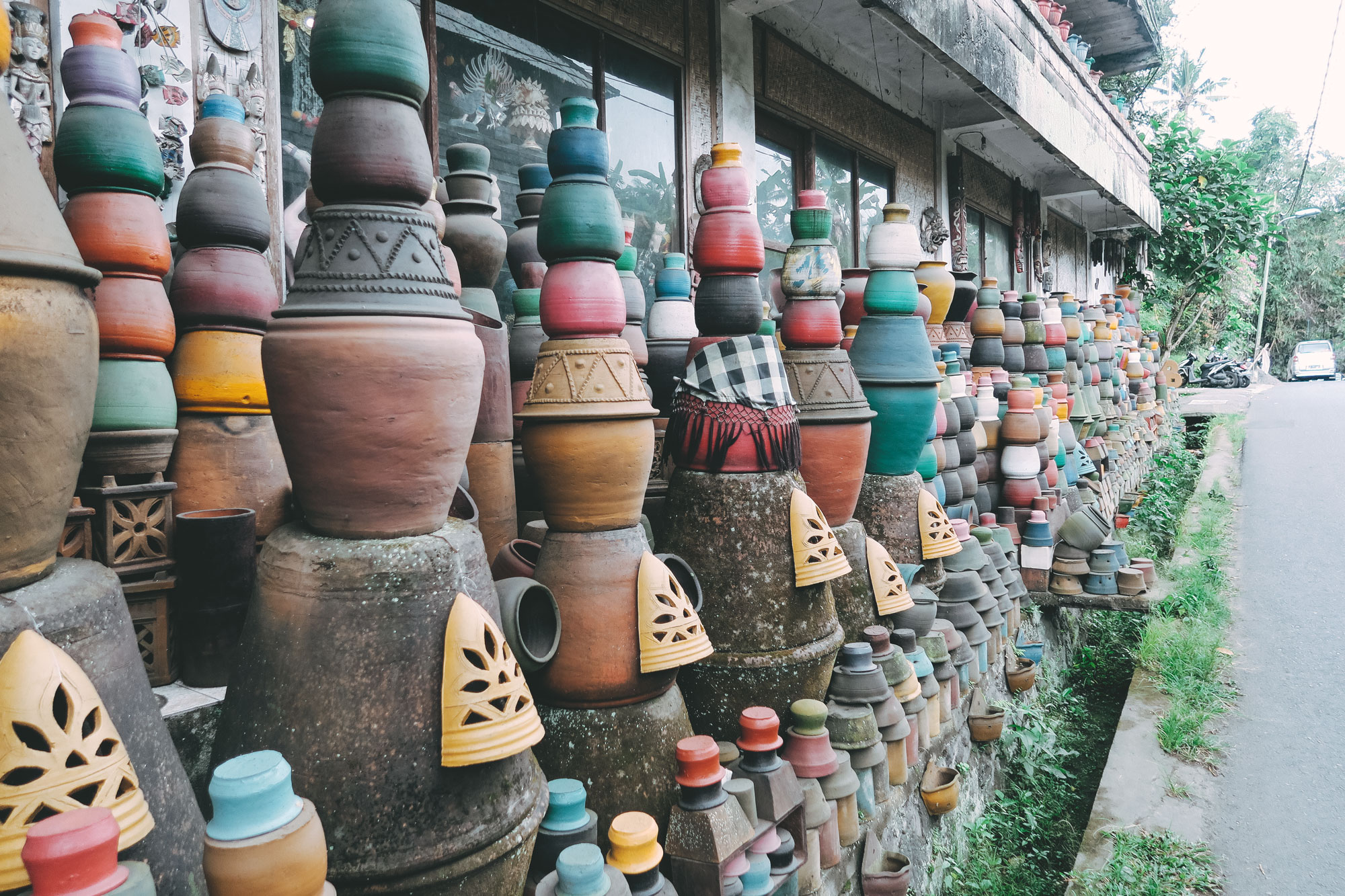 Colourful pots in Ubud, Bali